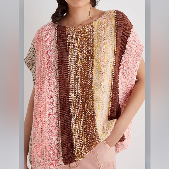 Anthropologie Textured Sweater Pancho Top - Size XS - Picture 5 of 11